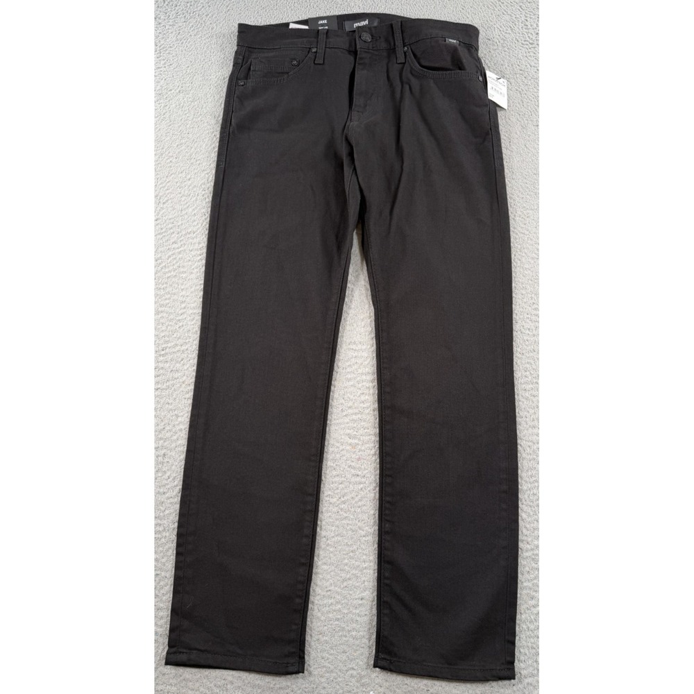 Mavi Jeans Mens 31x30 Black Jake Slim Leg Stretch Denim 5 Pocket Zip Fly NWT